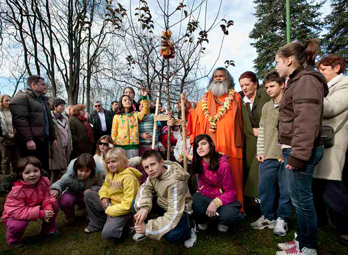 Planting World Peace Tree in Children Village in Novi Sad, Serbia